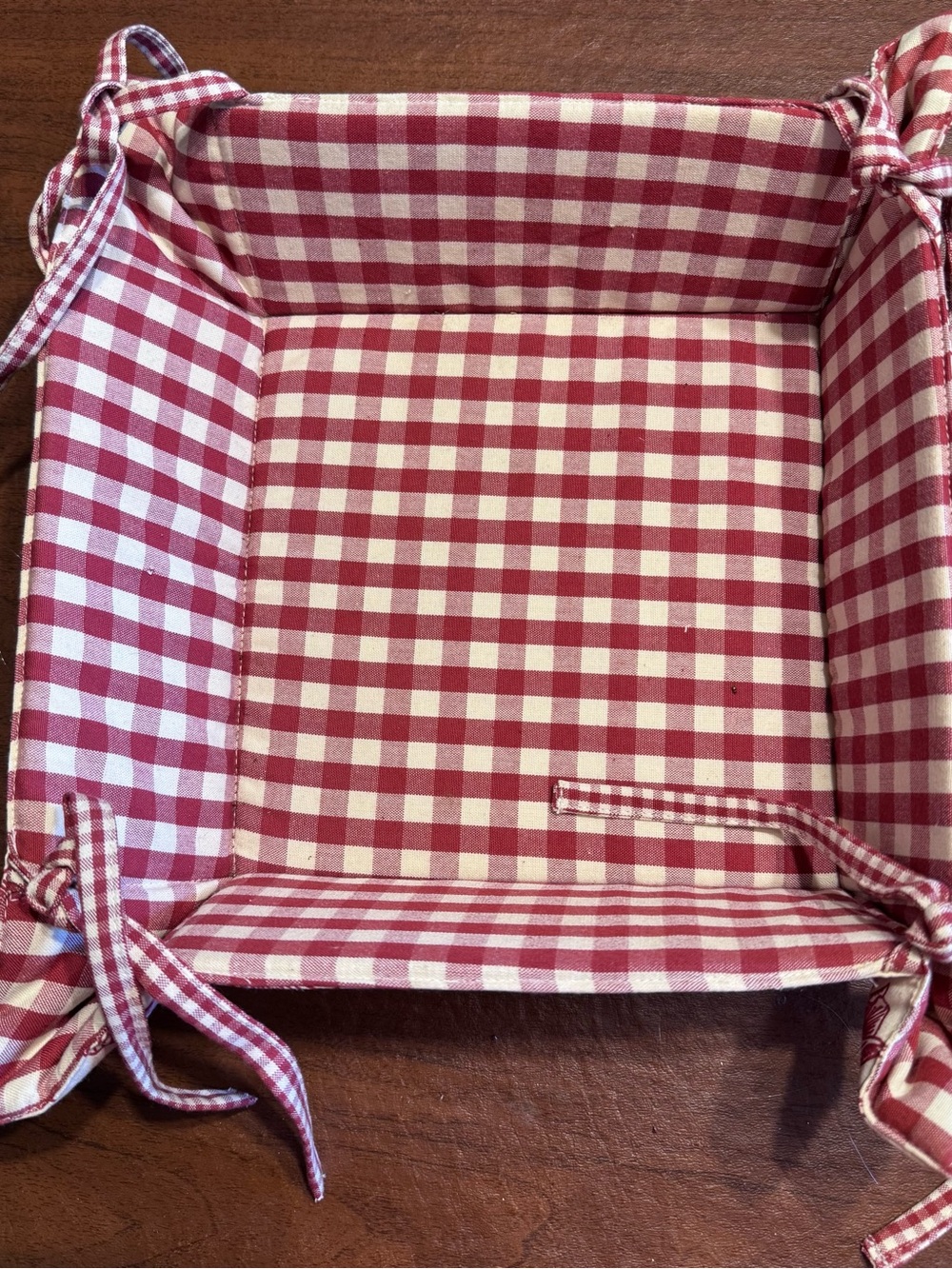 Red Gingham French Bread Basket/Catchall
